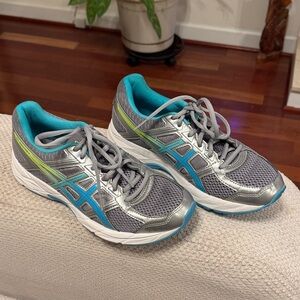ASICS Ortholite Gray, Blue and Green Athletic Shoes